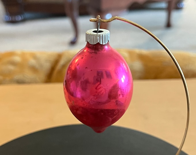 Vintage Shiny Brite Teardrop Ornament, Pink Ornament, Circa 1940’s Lover Antiques and Vintage