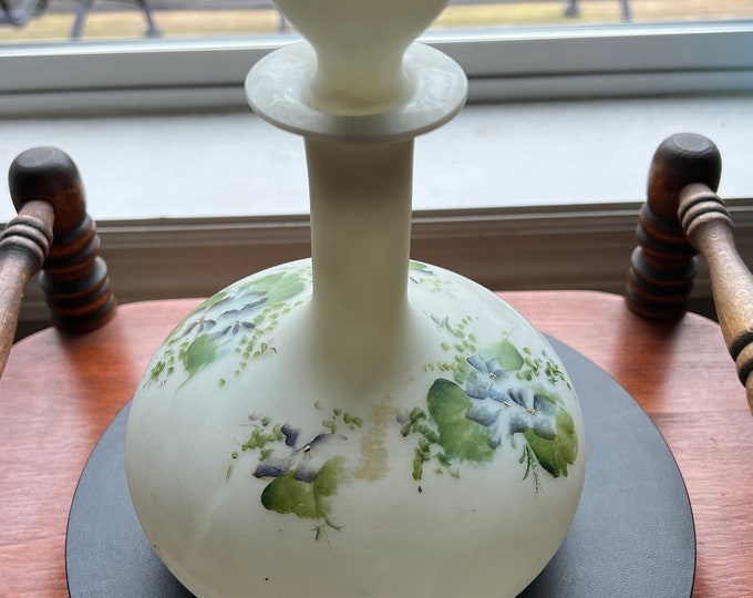 Antique Mount Washington Hand Blown Satin Lusterless Boudoir Glass Perfume Cologne Bottle Glass Art Lover Antiques and Vintage