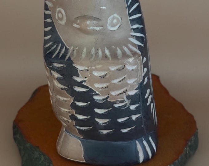 Vintage Carved Owl Figurine Made of Soapstone Lover Antiques and Vintage