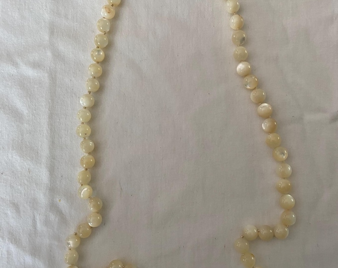 Vintage Mother of Pearl Necklace with Unique Gold Pearl Clasp Gifts Galore at Lover Antiques and Vintage