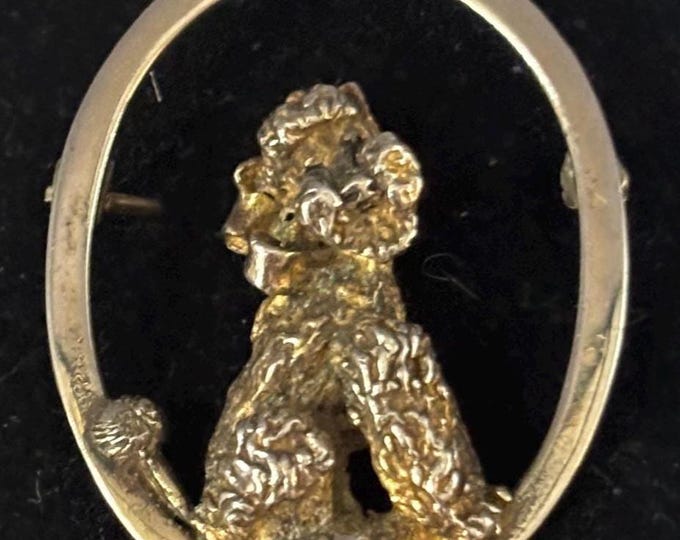Vintage Sterling Silver Dog Pin Brooch Gift for that Dog Lover Antiques and Vintage