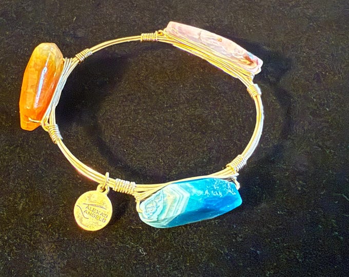 Vintage Alexas Angels Three Big Stone Bracelet Lover Antiques and Vintage
