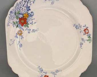 Vintage Heathcote China Square Plate Made in England Lover Antiques and Vintage