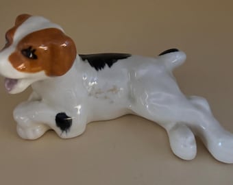 Vintage Beagle Dog Hand Painted Japan Figurine Animal Figure Lover Antiques and Vintage