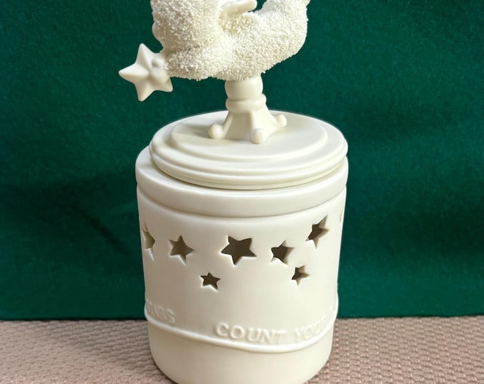 Vintage Department 56 Snowbabies “Count Your Lucky Stars” Candle Jar with Lid Lover Antiques and Vintage