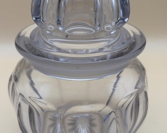 Antique Apothecary Jar with Lid Cut Crystal Glass Footed Vase Lover Antiques and Vintage