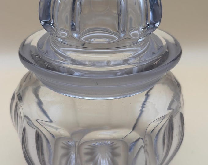 Antique Apothecary Jar with Lid Cut Crystal Glass Footed Vase Lover Antiques and Vintage