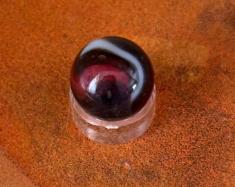 Vintage Peltier Rainbo Glass Marble Black White Red Glass Art Lover Antiques and Vintage