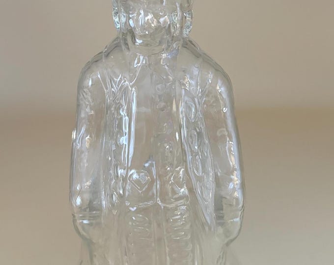 Lover Antiques Vintage Washington Glass Pitcher Bottle, Hand-Blown Clear Glass Decorative Collectible, Unique Home Accent