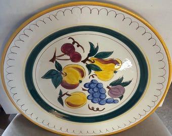 Stangl Pottery Chop Plate Fruit Design Potteries from Trenton, NJ Hand Painted Large Plate Lover Antiques Vintage