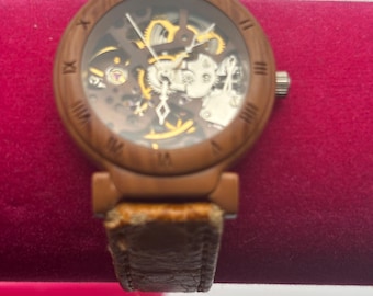 Vintage Skeleton Women's Watch with Genuine Leather Band Lover Antiques and Vintage