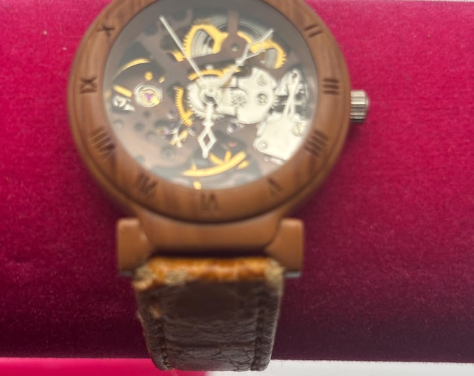 Vintage Skeleton Women's Watch with Genuine Leather Band Lover Antiques and Vintage