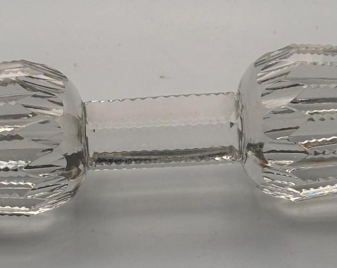 Antique Cut Crystal Dumbbell Knife Rest American Brilliant Period Crystal Lover Antiques and Vintage