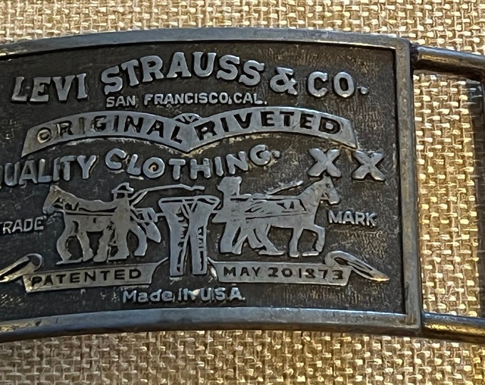 Vintage Levi Strauss & Co. Brass Belt Buckle, Levi Buckle, Lover Antiques and Vintage