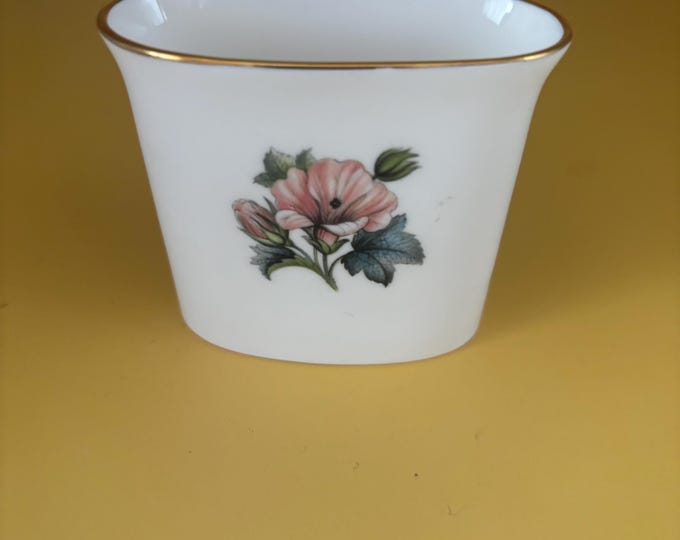 Vintage Royal Worcester of England Porcelain Toothpick Holder Hand Painted Violets Pattern Fine Bavarian China Lover Antiques and Vintage