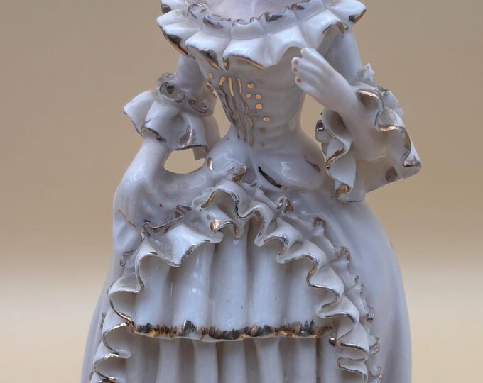 Vintage Victorian RELCO Woman Hand Painted Bone China Figurine Fancy Woman Lover Antiques and Vintage