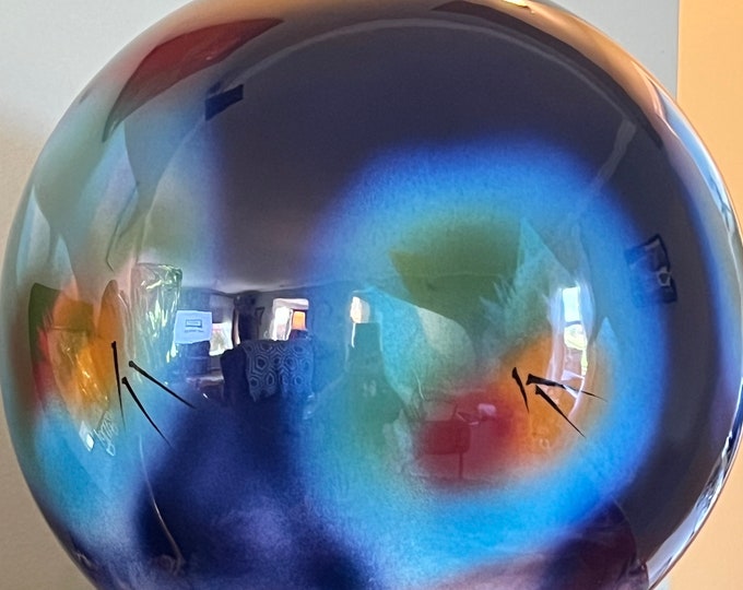 Vintage Judith Stiles Vase, Low Profile Art, Signed Vintage Art, Julia Stiles Mom,Colorful Hand Painted Vase, Home Decor Art, Lover Antiques