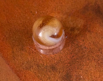 Vintage Caramel and White West Virginia Swirl Glass Marble Lover Antiques and Vintage