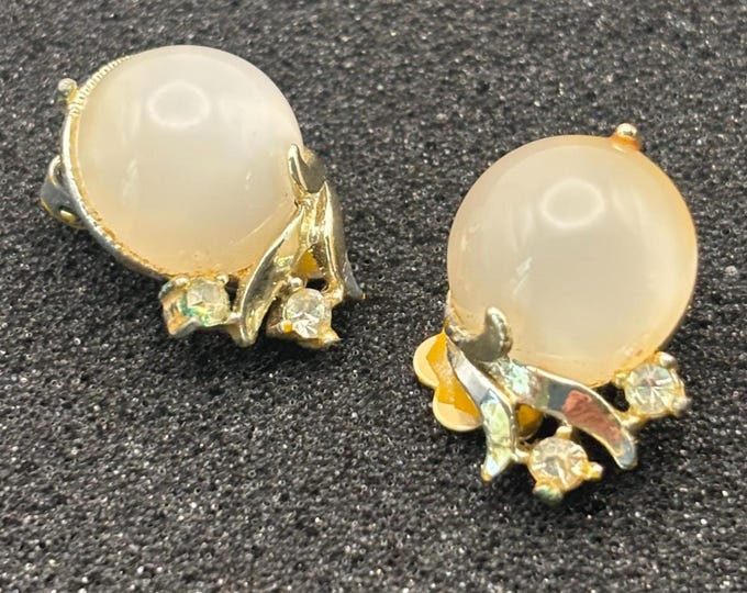 Vintage Coro Pearl & Rhinestone Earrings Lover Antiques and Vintage