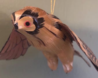 Vintage Flying Owl Copper Owl in Flight Ornament Gift For Her Lover Antiques and Vintage