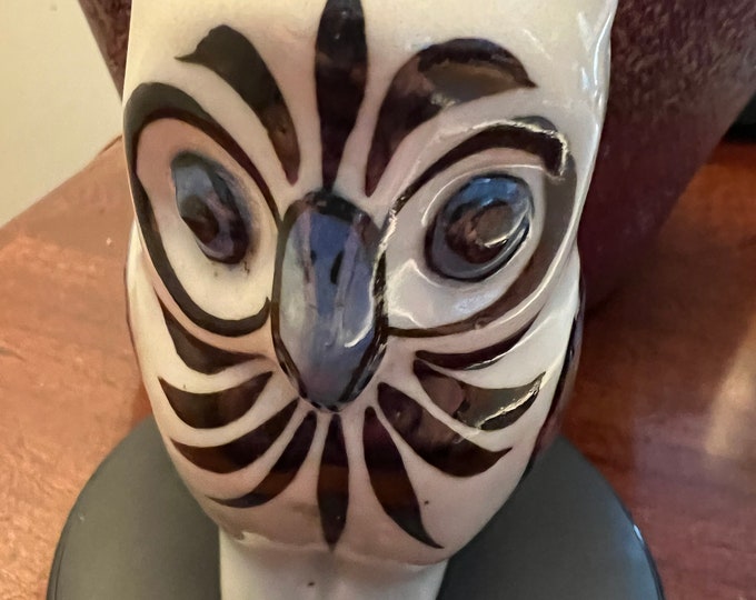 Vintage Tonala Mexican Pottery Owl, signed Ken Edwards Pottery, Owl Art, Mid-Century Modern Pottery, Bird Lover Antiques and Vintage