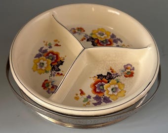 Vintage Hand Painted Divided Tray Caddy Made in Japan Lover Antiques and Vintage