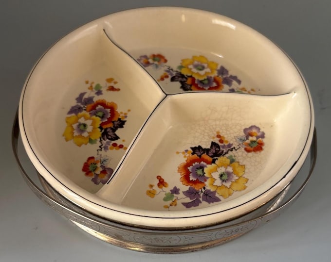 Vintage Hand Painted Divided Tray Caddy Made in Japan Lover Antiques and Vintage