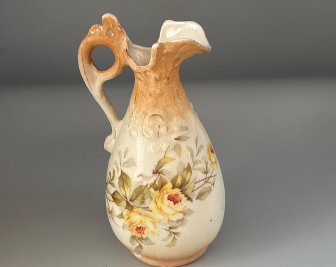 Antique Hand Painted Porcelain Pitcher or Ewe, Porcelain Vase, Porcelain Lover Antiques and Vintage