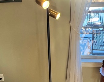 Mid Century Modern Floor Lamp: Adjustable 4-Light Can Lamp