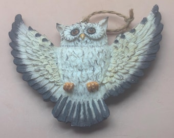 Owl Ornament with Wings Spread open to Fly, Soaring Ornament, Lover Antiques and Vintage