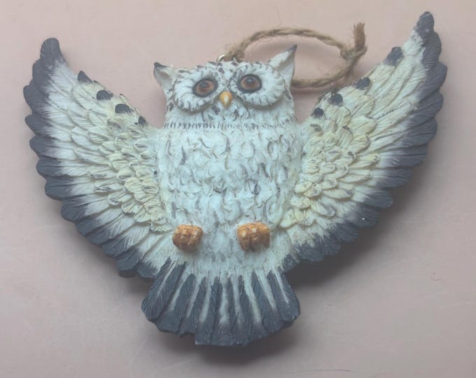 Owl Ornament with Wings Spread open to Fly, Soaring Ornament, Lover Antiques and Vintage