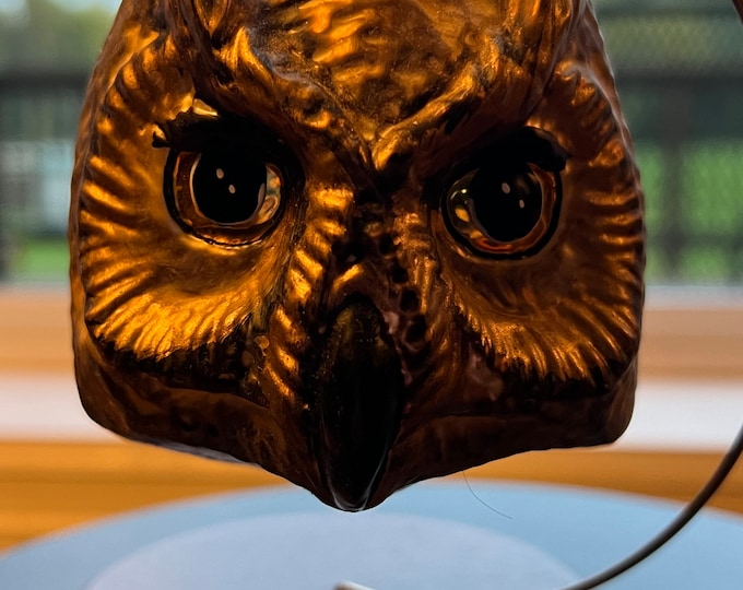 Vintage Owl Ornament from Poland Big Eyes Color Glass Owl Christmas Holiday Retired Ornaments Lover Antiques and Vintage