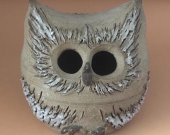 Signed |Y| Owl Pottery Statue, attributed to Kayı Tribe Tamga, Turkish Hand Made