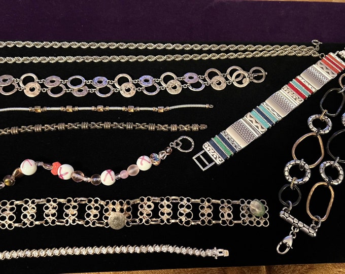 Vintage Jewelry Lot Necklaces Bracelets Jewelry Collection pieces Jewelry Lover Antiques necklace bracelet keychain