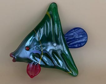 Vintage Murano Colorful Glass Fish Figurine Mini Glass Fish Art Glass Under the Sea Lover Antiques and Vintage