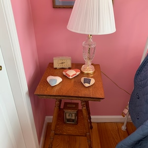 Antique Oak Side Table 1930s Tiger Oak End Table with Colonial Legs Small Accent Table Lover Antiques and Vintage