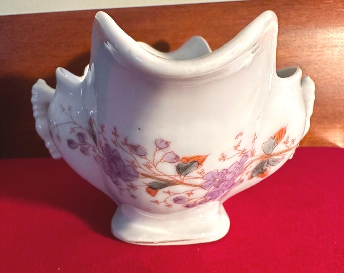 Antique Gutherz Carlsbad Porcelain Purple Florals Dish Tray Stamped 1460 43 Lover Antiques and Vintage