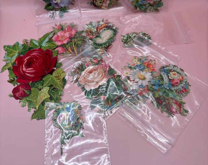 Vintage Collection of Embossed Die Cuts Horses Roses Children and Variety Die Cut Lover Antiques and Vintage