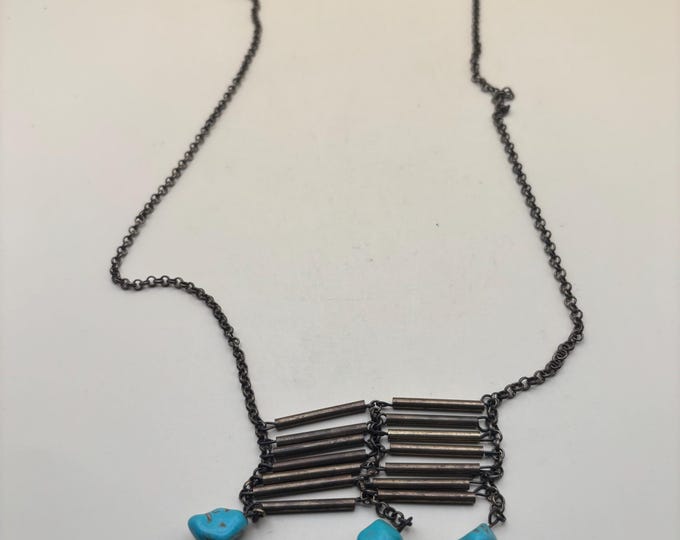 Vintage Copper & Turquoise Chevron Arrow Necklace Lover Antiques and Vintage