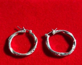 Vintage zilveren gedraaide oorringen: gedraaide sieraden