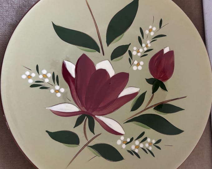 Stangl Pottery Plate Flowers Design Potteries from Trenton, NJ Hand Painted Large Pretty Plate Lover Antiques Vintage