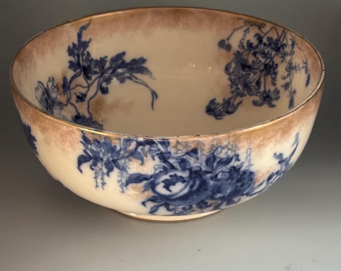 Antique Doulton Burslem Arundel Bowl, Cobalt Blue on Porcelain Bowl Lover Antiques and Vintage