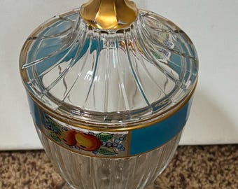 Vintage Heisey Divided Covered Crystal Glass Dish with Lid 3 Part Divided Plate Lover Antiques and Vintage