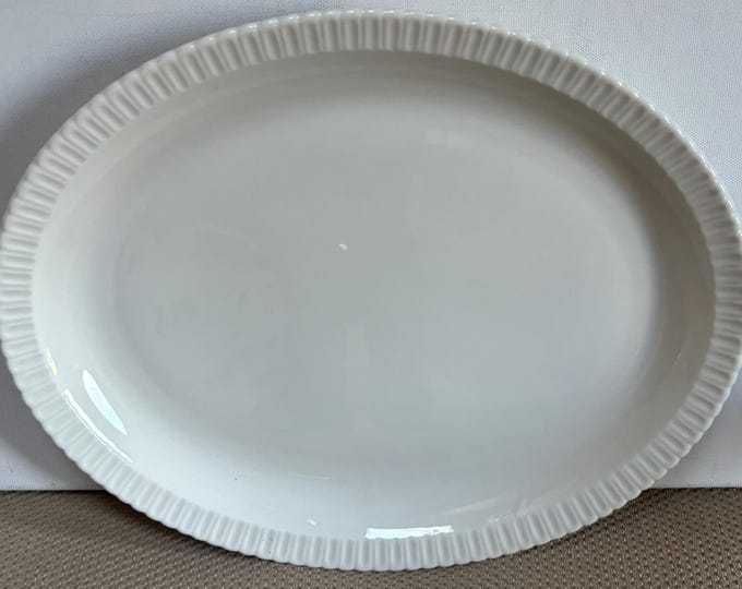 Vintage Shelledge White Large Platter with Narrow Flutes Edging Syracuse China Lover Antiques and Vintage