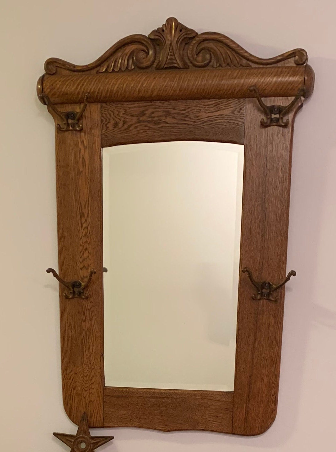 Hall Tree With Mirror Etsy