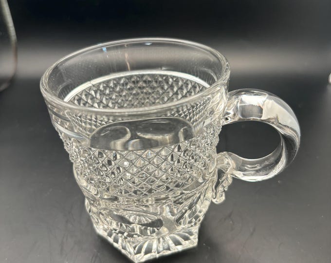 Antique Crystal Glass Footed Mug Cup Lover Antiques and Vintage