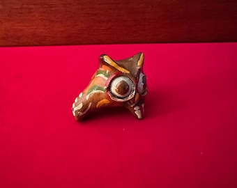 Vintage Tonala Mexican Pottery Owl - Signed Ken Edwards