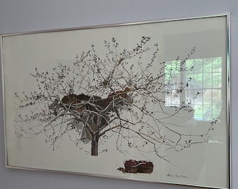 Andrew Wyeth Rare 1977 “After Picking” Collector Large Fine Art Lithograph Print Lover Antiques and Vintage