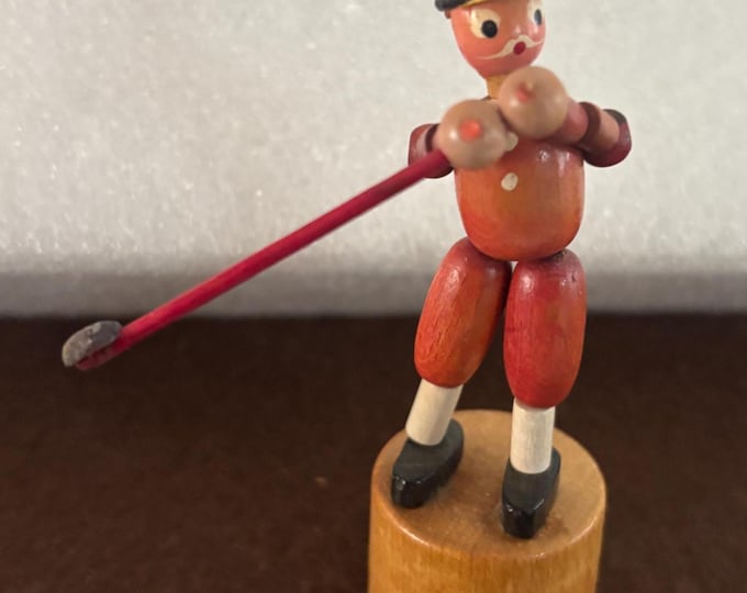 Vintage Wooden Push Gondola Man Numbered Made in Italy Lover Antiques and Vintage