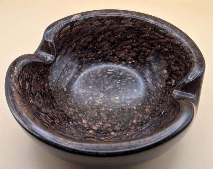 Vintage Murano Copper Fleck Ashtray From Italy Lover Antiques and Vintage